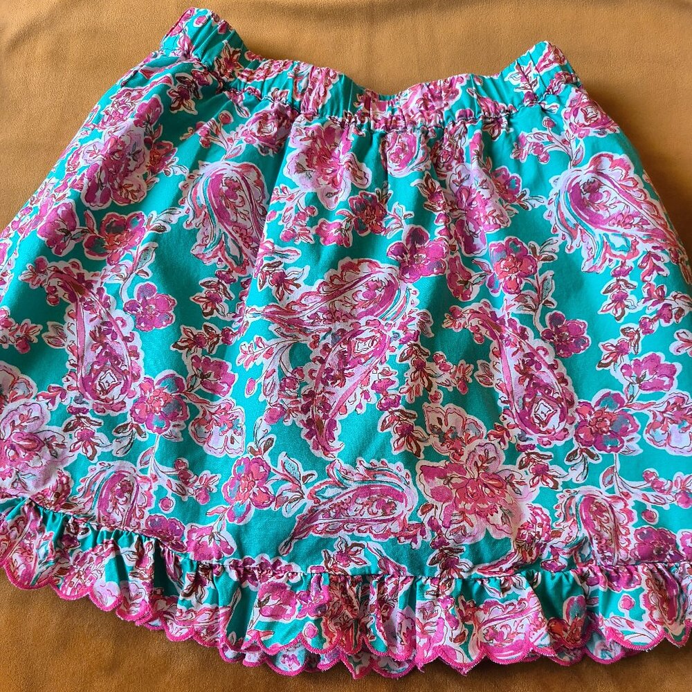 Crewcuts, Green & Pink Floral Cotton Skort, Girls size 12